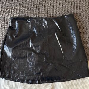 Deep Navy women’s vegan Leather Mini Skort